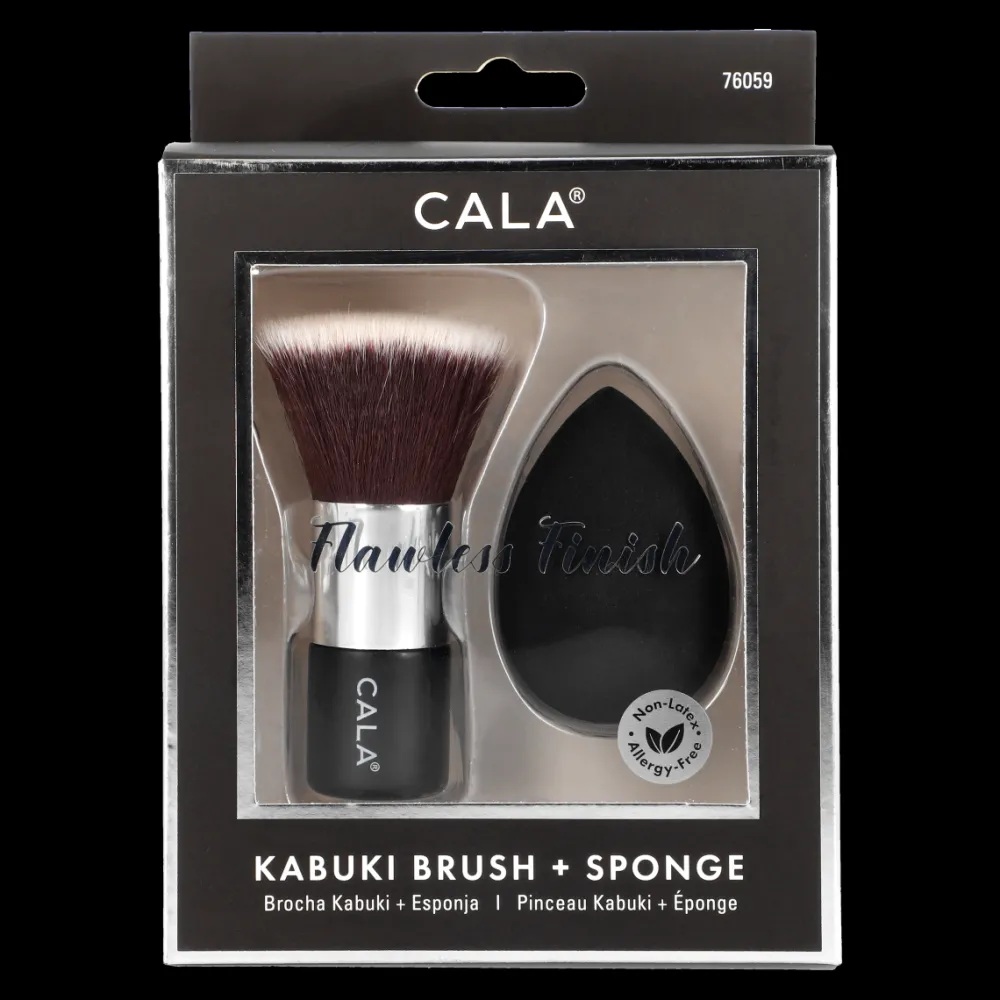 Herramientas | Esponjas*CALA Black Kabuki Brush + Sponge