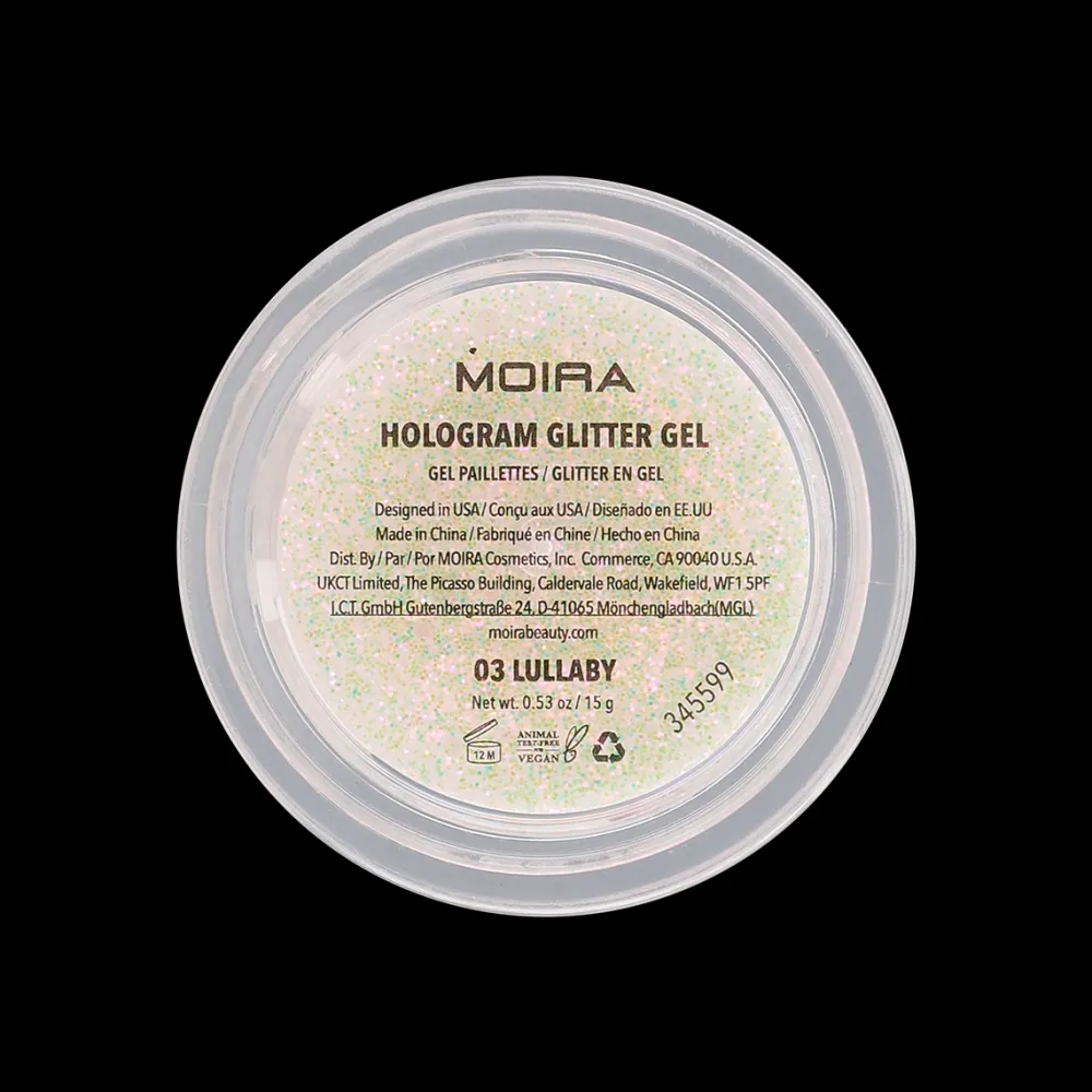 Sombras*Moira Hologram Glitter Gel - 03, Lullaby